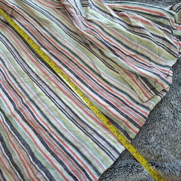 Old‎ Navy Dress XS Striped Linen Blend Lagenlook Boho Nautical Pastel 17662x - Picture 7 of 11